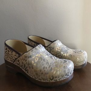 Dansko Leopard Clogs, Like New
